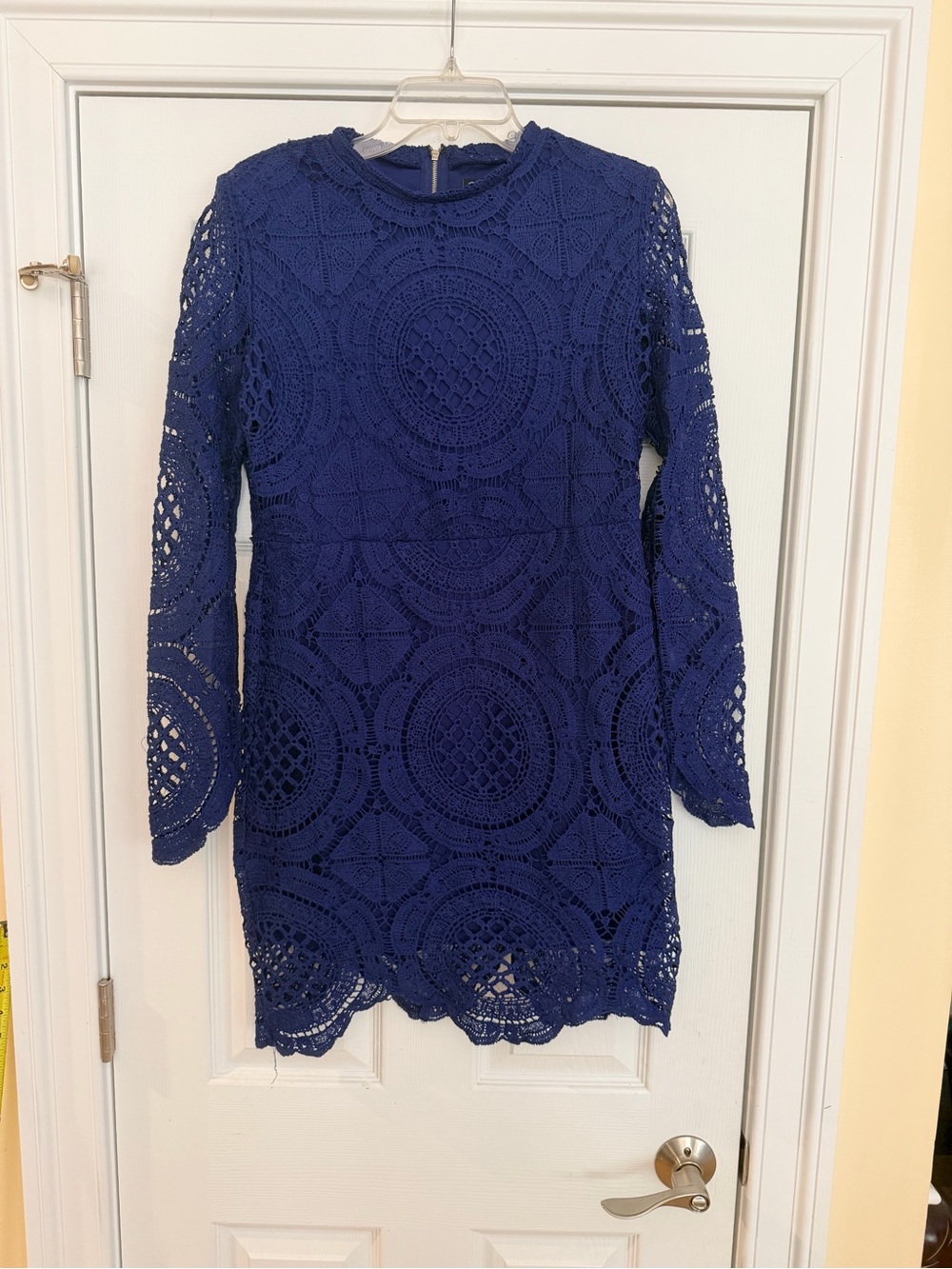 Ladies Size XL "Shinestar" Crochet Lace Long Sleeve Dress GUC